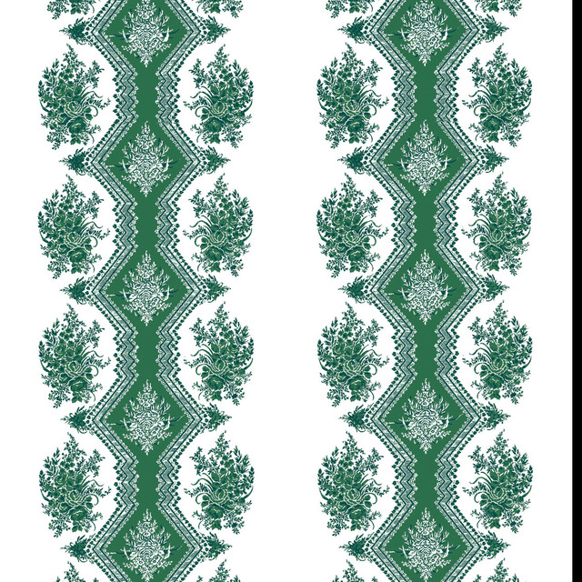 Coppelia Emerald by Brunschwig & Fils Wallcovering Brunschwig & Fils Wallcovering Coppelia EmeraldWallcovering MADELEINE CASTAING CELLULOSE - 72%;POLYESTER - 28% France </p><p>Repeat: H: 24.41, V: 11 47.24 - Fabric Carolina -