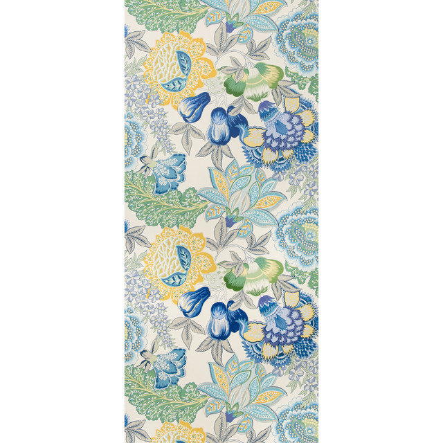 Karabali Lagoon by Brunschwig & Fils Wallcovering Brunschwig & Fils Wallcovering Karabali LagoonWallcovering GRAND BAZAAR WALLPAPERS PAPER - 100% United Kingdom </p><p>Repeat: H: 26.25, V: 26.25 27.5 - Fabric Carolina -