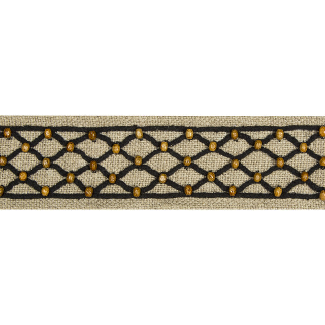 Le Boise Tape Black by Brunschwig & Fils Trim Brunschwig & Fils Trim Le Boise Tape BlackTrim LES ENSEMBLIERS LINEN - 70%;COTTON - 20%;WOOD - 8%;POLYESTER - 2% India </p><p>Repeat: H: 0, V: 1 2.25 - Fabric Carolina -