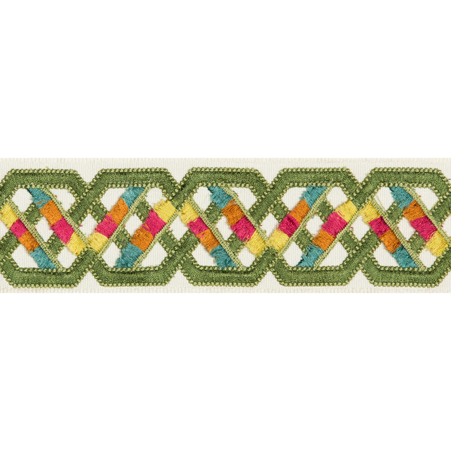 Loriyan Tape Fiesta by Brunschwig & Fils Trim Brunschwig & Fils Trim Loriyan Tape FiestaTrim TREILLIS PASSEMENTERIE RAYON - 71%;POLYESTER - 29% India </p><p>Repeat: H: 2.56, V: 3.74 2.56 - Fabric Carolina -