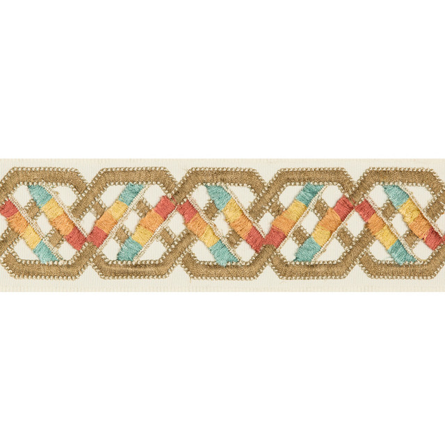 Loriyan Tape Jewel by Brunschwig & Fils Trim Brunschwig & Fils Trim Loriyan Tape JewelTrim TREILLIS PASSEMENTERIE RAYON - 71%;POLYESTER - 29% India </p><p>Repeat: H: 2.56, V: 3.74 2.56 - Fabric Carolina -
