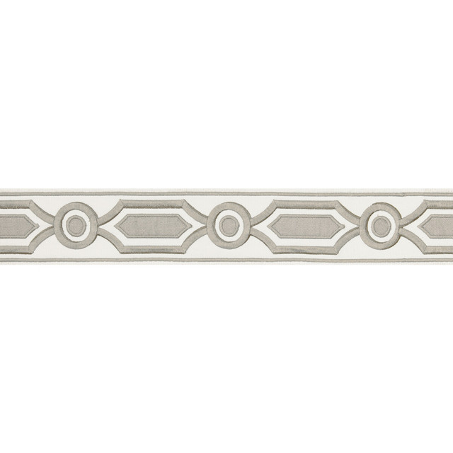 Ganden Tape Grey by Brunschwig & Fils Trim Brunschwig & Fils Trim Ganden Tape GreyTrim TREILLIS PASSEMENTERIE POLYESTER - 76%;LINEN - 24% India </p><p>Repeat: H: 2.17, V: 5.12 2.17 - Fabric Carolina -