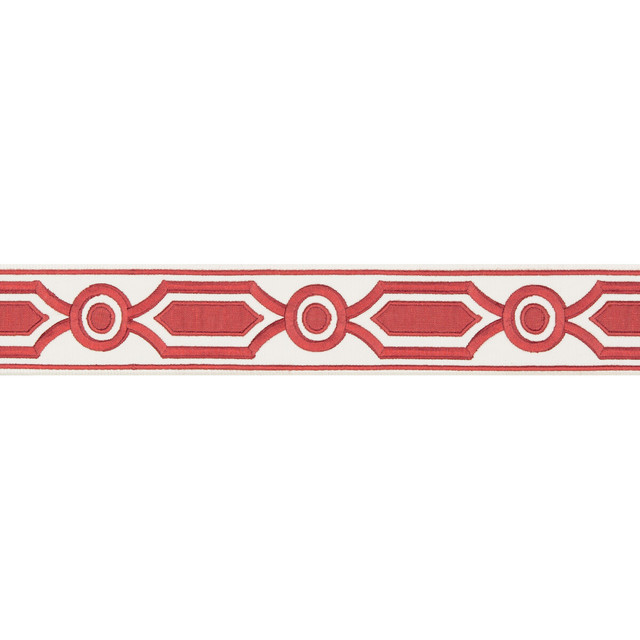 Ganden Tape Red by Brunschwig & Fils Trim Brunschwig & Fils Trim Ganden Tape RedTrim TREILLIS PASSEMENTERIE POLYESTER - 76%;LINEN - 24% India </p><p>Repeat: H: 2.17, V: 5.12 2.17 - Fabric Carolina -
