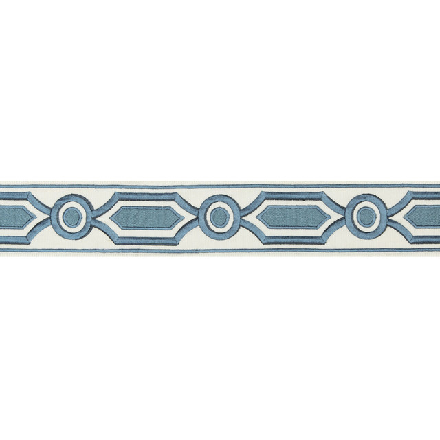 Ganden Tape Blue by Brunschwig & Fils Trim Brunschwig & Fils Trim Ganden Tape BlueTrim TREILLIS PASSEMENTERIE POLYESTER - 76%;LINEN - 24% India </p><p>Repeat: H: 2.17, V: 5.12 2.17 - Fabric Carolina -