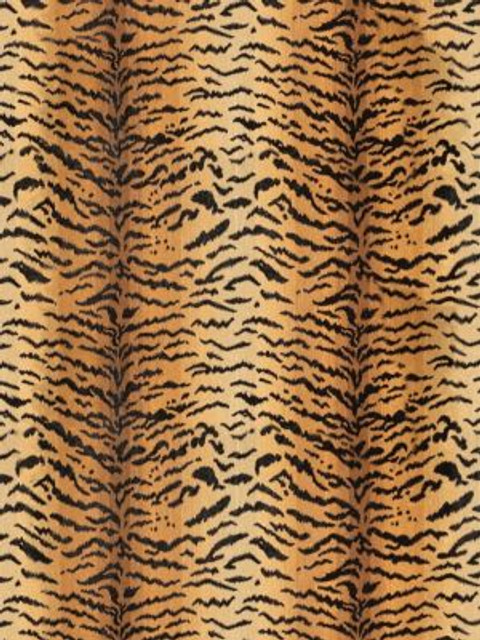 Tigre Ivory, Gold & Black SC26167MMA0007 by Scalamandre Designer Fabric 69% VISCOSE 18% POLYESTER 13% COTTON U.S.A. LIGHT DUTY Horizontal: 30.6" and Vertical: 25" 50 - Swanky Fabrics -