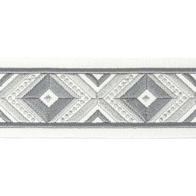 Oakdale Tape 2 Pewter by Stout Trim Stout Trim Oakdale Tape 2 PewterTrim STITCHED UP TRIM INDIA </p><p>Repeat: H: 2.500, V: 3.000 2.5 in - Fabric Carolina -