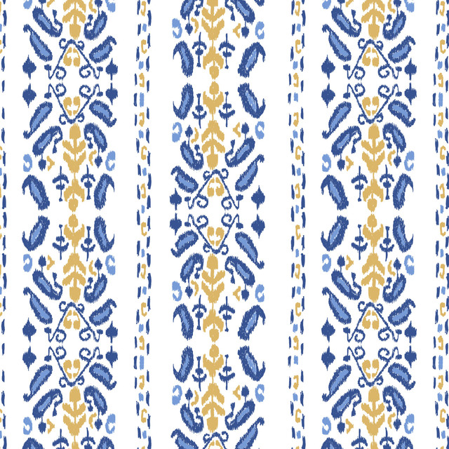 Ikat 3 Frenchblue by Aoc Fabric Aoc Fabric Ikat 3 FrenchblueFabric THE ART OF COLOR CAPRICORN UK </p><p>Repeat: H: 18.000, V: 15.875 55 in - Fabric Carolina -