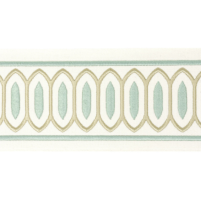 Kragon Tape 7 Shoreline by Stout Trim Stout Trim Kragon Tape 7 ShorelineTrim STITCHED UP TRIM INDIA </p><p>Repeat: H: 4.000, V: 1.000 4 in - Fabric Carolina -