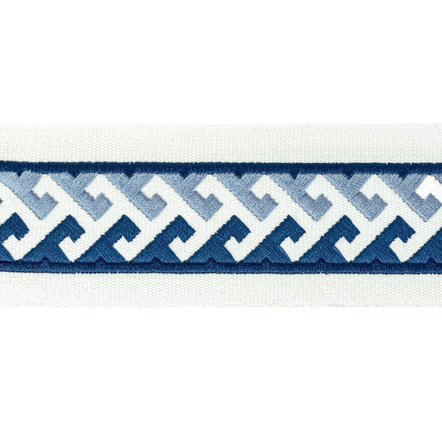 Burgess Tape 1 Ocean by Stout Trim Stout Trim Burgess Tape 1 OceanTrim STITCHED UP TRIM INDIA </p><p>Repeat: H: 0.750, V: 0.750 2.5 in - Fabric Carolina -