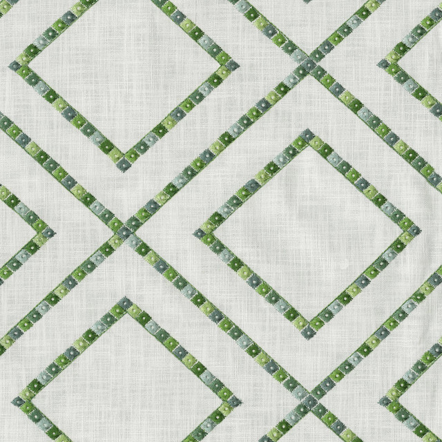 Beaded Lattice Meadow 410511 by PKL Studio Designer Fabric - 100% Cotton Embroid:100% Viscose INDIA 51000 Horizontal: 12.5 and Vertical: 11.5 55 - Swanky Fabrics -