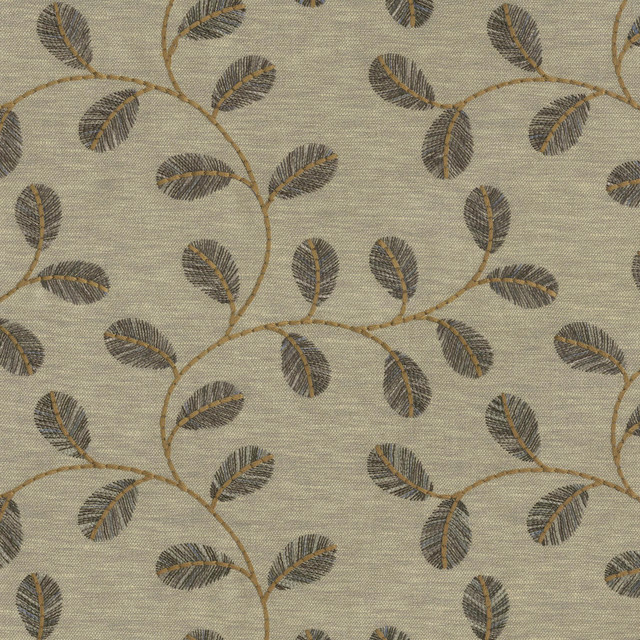 Leaf Love Emb Cognac 410531 by PKL Studio Designer Fabric - 71% Polyester 29% Cotton Embroid:100% Viscose INDIA 19000 Horizontal: 10.4 and Vertical: 9.4 54 - Swanky Fabrics -