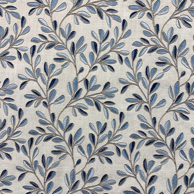 Clovie Bluebell by Magnolia Designer Fabric - 100% Poly, Emb- 100% Vis India 51000 Horizontal: 10.4 and Vertical: 9.4 54 - Swanky Fabrics - Clovie Bluebell by Magnolia Designer Fabric - 100% Poly, Emb- 100% Vis India 51000 Horizontal: 10.4 and Vertical: 9.4 54 - Swanky Fabrics -