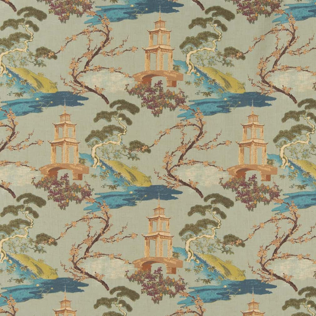 CB800-376 by Charlotte Designer Fabric Shades of Emerald 95% Polyester, 5% Linen Asia Exceeds 50,000 Wyzenbeek Rubs </p><p>Repeat: Horizontal 18" x Vertical 18" 54 Inches - Swanky Fabrics -