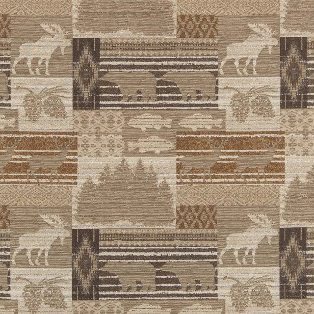 D2687 Moose Neutral by Charlotte Designer Fabric Novelty Tapestry 95% Polyester, 5% Rayon Asia Exceeds 100,000 Wyzenbeek Rubs </p><p>Repeat: Horizontal 14.5" x Vertical 13" 54 Inches - Swanky Fabrics -