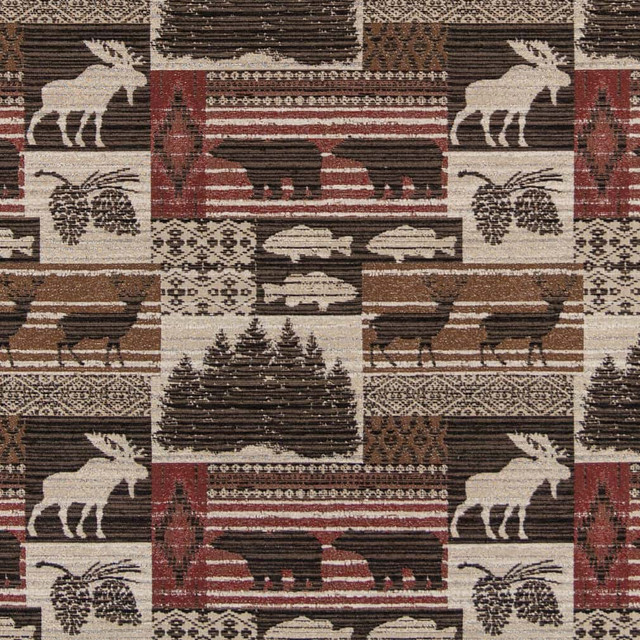 D2688 Moose Currant by Charlotte Designer Fabric Novelty Tapestry 95% Polyester, 5% Rayon Asia Exceeds 100,000 Wyzenbeek Rubs </p><p>Repeat: Horizontal 14.5" x Vertical 13" 54 Inches - Swanky Fabrics -