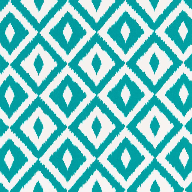 D2714 Teal by Charlotte Designer Fabric Patio Prints II 100% Spun Polyester Asia Exceeds 60,000 Wyzenbeek Rubs </p><p>Repeat: Horizontal 4.5" x Vertical 4.5" 54 Inches - Swanky Fabrics -