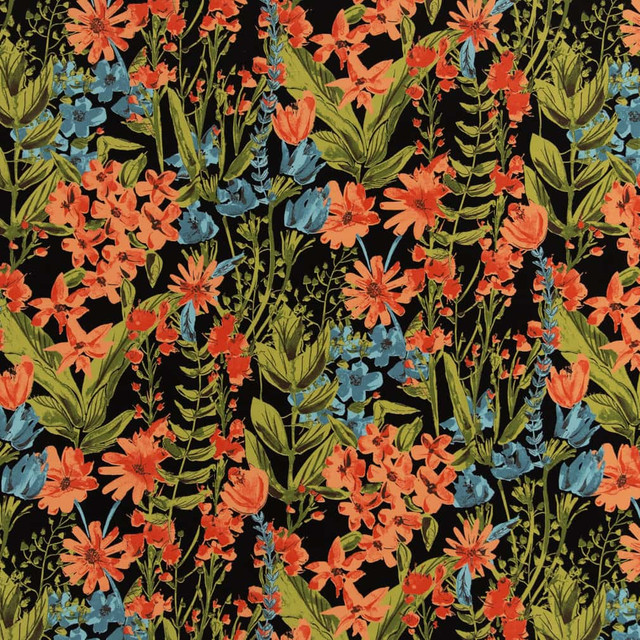 D2731 Night by Charlotte Designer Fabric Patio Prints II 100% Spun Polyester Asia Exceeds 60,000 Wyzenbeek Rubs </p><p>Repeat: Horizontal 27" x Vertical 25" 54 Inches - Swanky Fabrics -