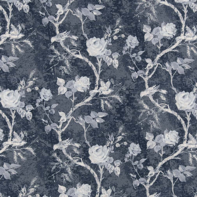 D2919 Bluebird by Charlotte Designer Fabric Crypton Prints 100% Polyester Asia Exceeds 60,000 Wyzenbeek Rubs </p><p>Repeat: Horizontal 27" x Vertical 16.75" 54 Inches - Swanky Fabrics -