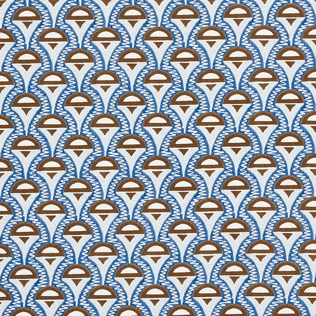 Abelino Blue & Brown 179581 by Schumacher Designer Fabric Copacabana 2.5" - Swanky Fabrics - Abelino Blue & Brown 179581 by Schumacher Designer Fabric Copacabana 2.5" - Swanky Fabrics -