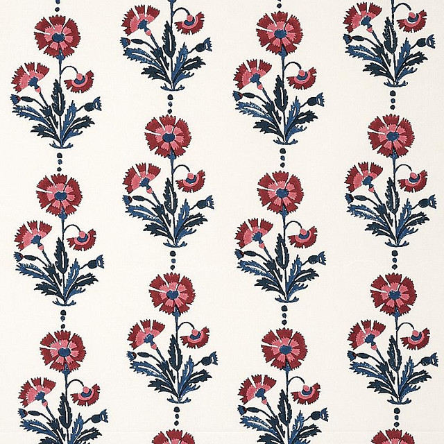 Dianthus Hand Block Print Indigo & Iron 179741 by Schumacher Designer Fabric Molly Mahon 7.0" - Swanky Fabrics - Dianthus Hand Block Print Indigo & Iron 179741 by Schumacher Designer Fabric Molly Mahon 7.0" - Swanky Fabrics -
