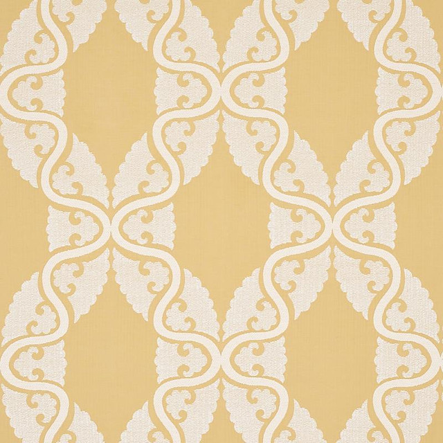 Siljan Yellow 80312 by Schumacher Designer Fabric New Traditional 13.5" - Swanky Fabrics - Siljan Yellow 80312 by Schumacher Designer Fabric New Traditional 13.5" - Swanky Fabrics -