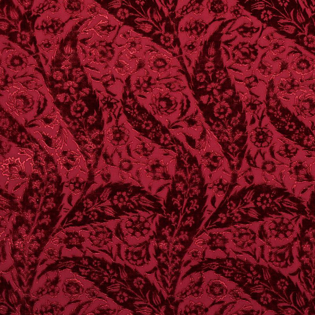 Saz Paisley Silk Velvet Burgundy 80782 by Schumacher Designer Fabric Cabana 13.4" - Swanky Fabrics - Saz Paisley Silk Velvet Burgundy 80782 by Schumacher Designer Fabric Cabana 13.4" - Swanky Fabrics -