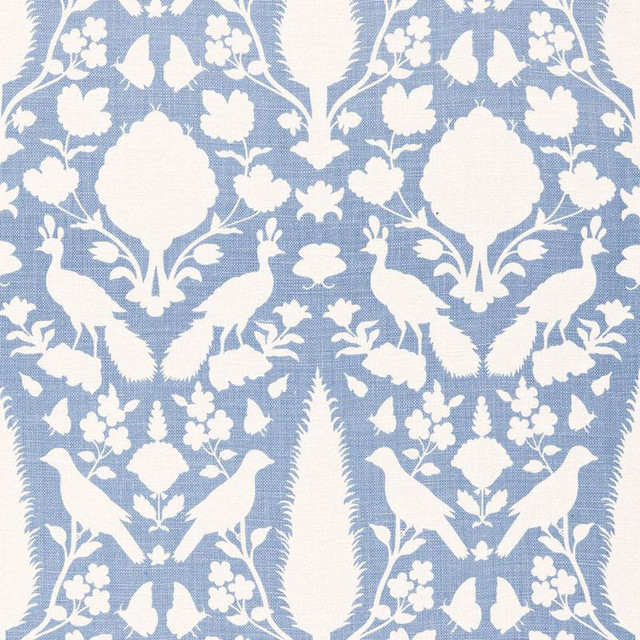 Chenonceau Sky 173567 by Schumacher Designer Fabric Exuberant Prints 13.5" - Swanky Fabrics - Chenonceau Sky 173567 by Schumacher Designer Fabric Exuberant Prints 13.5" - Swanky Fabrics -