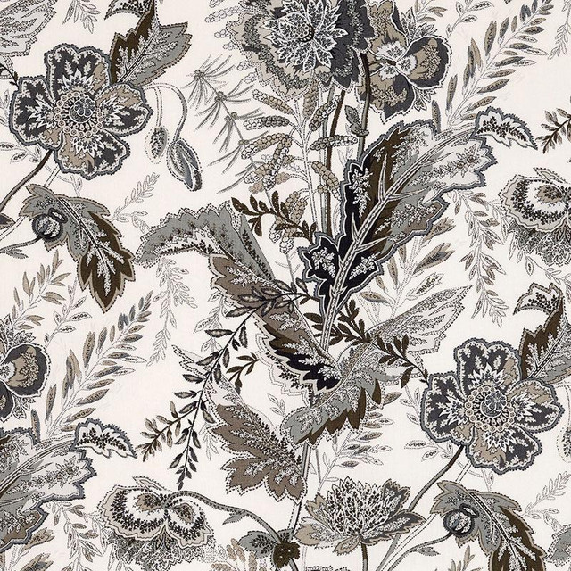 Sandoway Vine Charcoal 174545 by Schumacher Designer Fabric Schumacher Classics 18.0" - Swanky Fabrics -