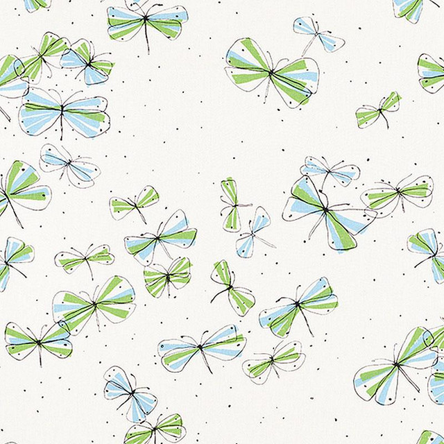 Monarch'S March Sky & Leaf 178280 by Schumacher Designer Fabric Vera Neumann 53.25" - Swanky Fabrics - Monarch'S March Sky & Leaf 178280 by Schumacher Designer Fabric Vera Neumann 53.25" - Swanky Fabrics -