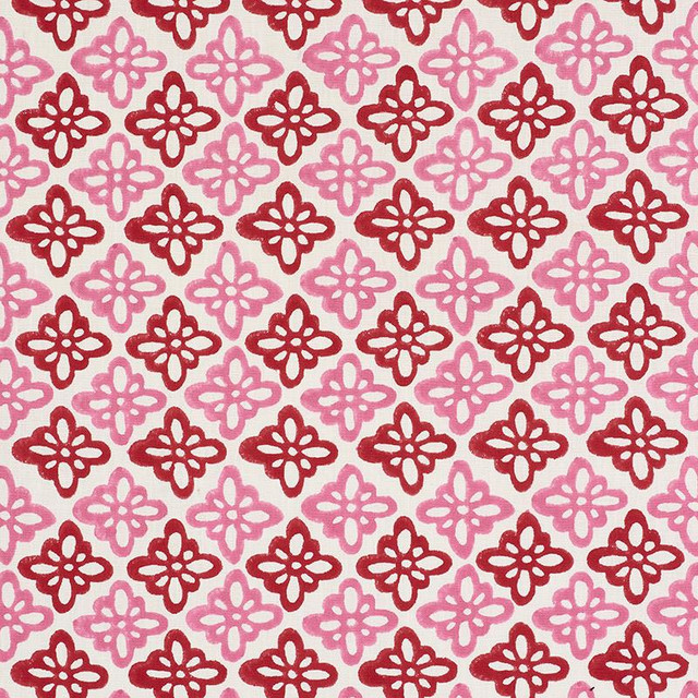 Pattee Hand Block Print Pink 179300 by Schumacher Designer Fabric Molly Mahon 3.0" - Swanky Fabrics - Pattee Hand Block Print Pink 179300 by Schumacher Designer Fabric Molly Mahon 3.0" - Swanky Fabrics -