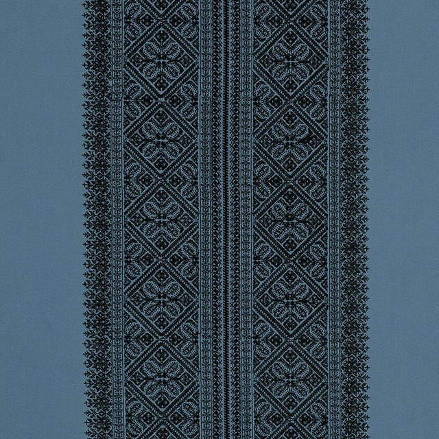Toledo Embroidery Midnight 69731 by Schumacher Designer Fabric Couture 26.0" - Swanky Fabrics - Toledo Embroidery Midnight 69731 by Schumacher Designer Fabric Couture 26.0" - Swanky Fabrics -