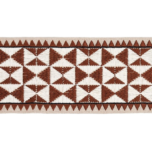 Zulma Embroidered Tape Brown 80191 by Schumacher Designer Trim Copacabana - Swanky Fabrics - Zulma Embroidered Tape Brown 80191 by Schumacher Designer Trim Copacabana - Swanky Fabrics -