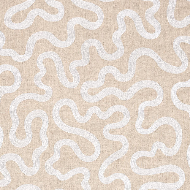 Riley Embroidery Ivory On Natural 80792 by Schumacher Designer Fabric Smith Street - Swanky Fabrics - Riley Embroidery Ivory On Natural 80792 by Schumacher Designer Fabric Smith Street - Swanky Fabrics -