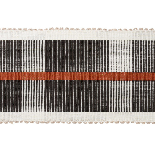 Calcada Tape Wide Rust 78974 by Schumacher Designer Trim Stephanie Seal Brown - Swanky Fabrics -
