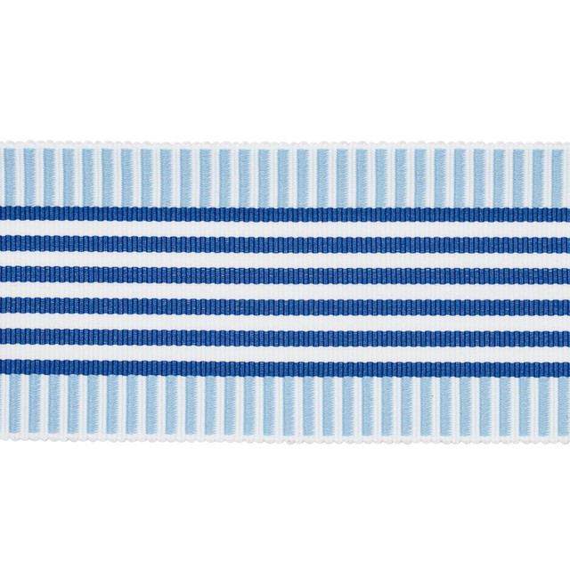 Keket Stripe Tape Blues 81690 by Schumacher Designer Trim Victor Glemaud - Swanky Fabrics - Keket Stripe Tape Blues 81690 by Schumacher Designer Trim Victor Glemaud - Swanky Fabrics -