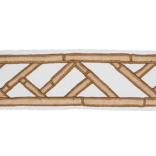 Bamboo Trellis Tape Sesame 81740 by Schumacher Designer Trim David Kaihoi 2.0" - Swanky Fabrics - Bamboo Trellis Tape Sesame 81740 by Schumacher Designer Trim David Kaihoi 2.0" - Swanky Fabrics -