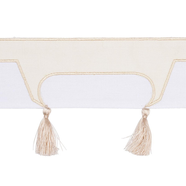 Pagoda Ivory 81760 by Schumacher Designer Trim David Kaihoi 7.5" - Swanky Fabrics - Pagoda Ivory 81760 by Schumacher Designer Trim David Kaihoi 7.5" - Swanky Fabrics -