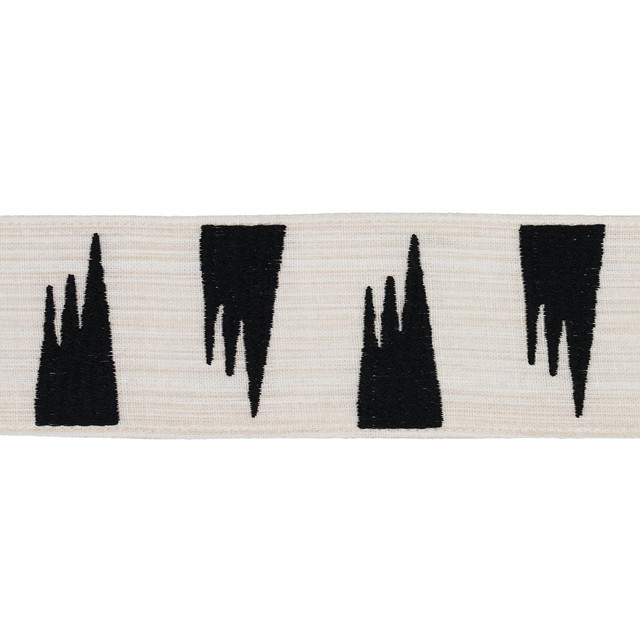 Tutsi Ivory 81781 by Schumacher Designer Trim New Wave: Black & White 2.75" - Swanky Fabrics - Tutsi Ivory 81781 by Schumacher Designer Trim New Wave: Black & White 2.75" - Swanky Fabrics -