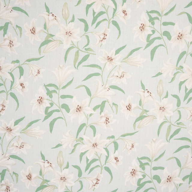 Scattered Lilies Sky 180301 by Schumacher Designer Fabric Miles Redd 13.0" - Swanky Fabrics - Scattered Lilies Sky 180301 by Schumacher Designer Fabric Miles Redd 13.0" - Swanky Fabrics -
