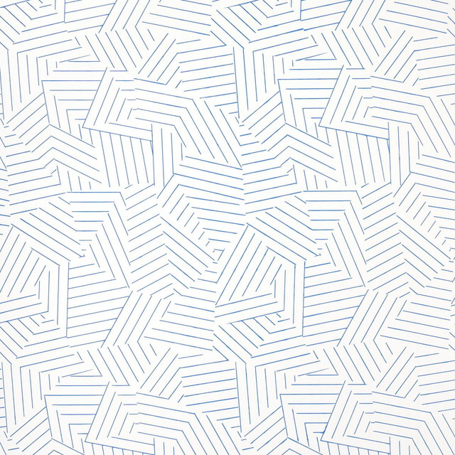 Deconstructed Stripe Cobalt 5007972 by Schumacher Designer Wallpaper Miles Redd 13.5" - Swanky Fabrics - Deconstructed Stripe Cobalt 5007972 by Schumacher Designer Wallpaper Miles Redd 13.5" - Swanky Fabrics -