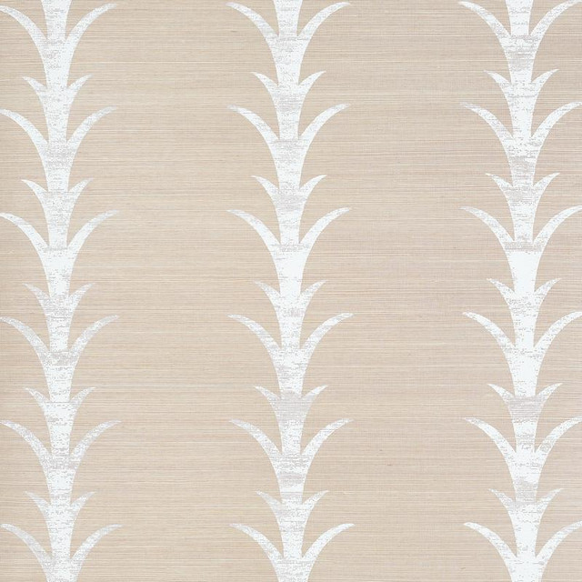 Acanthus Stripe Sisal Fog & Chalk 5006052 by Schumacher Designer Wallpaper Celerie Kemble 11.38" - Swanky Fabrics - Acanthus Stripe Sisal Fog & Chalk 5006052 by Schumacher Designer Wallpaper Celerie Kemble 11.38" - Swanky Fabrics -