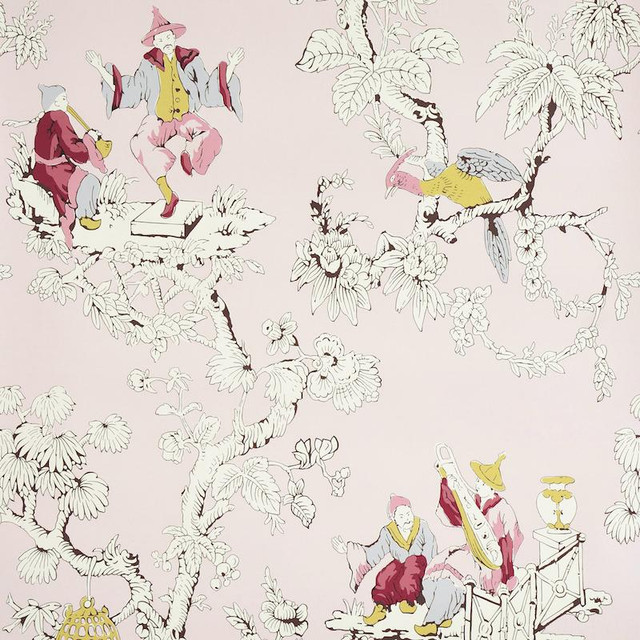 Chinoiserie Moderne Pink 5011651 by Schumacher Designer Wallpaper Perennial Favorites 27.0" - Swanky Fabrics - Chinoiserie Moderne Pink 5011651 by Schumacher Designer Wallpaper Perennial Favorites 27.0" - Swanky Fabrics -