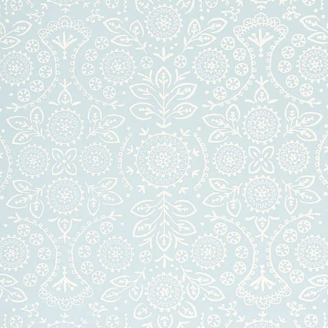 Tiana Sky 5011840 by Schumacher Designer Wallpaper Bohemia 13.5" - Swanky Fabrics - Tiana Sky 5011840 by Schumacher Designer Wallpaper Bohemia 13.5" - Swanky Fabrics -