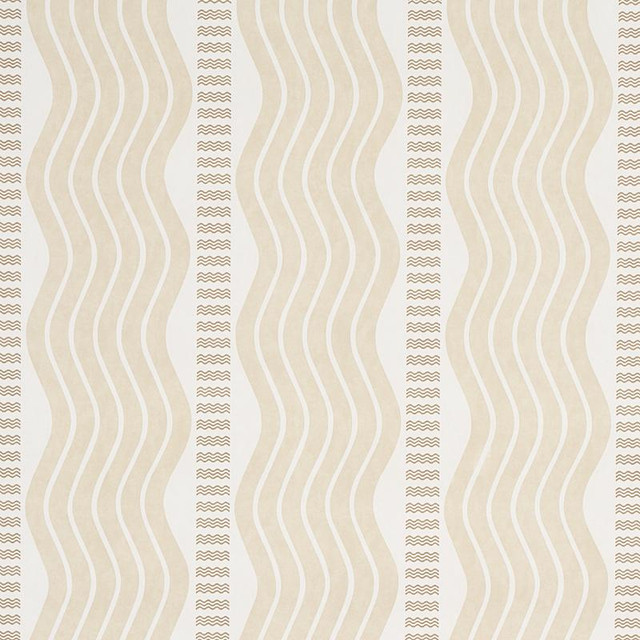 Sina Stripe Sand 5012121 by Schumacher Designer Wallpaper Copacabana 13.5" - Swanky Fabrics - Sina Stripe Sand 5012121 by Schumacher Designer Wallpaper Copacabana 13.5" - Swanky Fabrics -