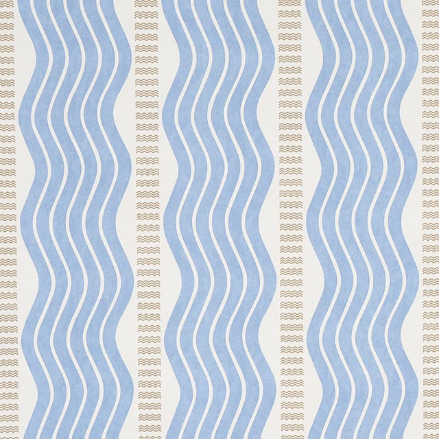 Sina Stripe Blue 5012122 by Schumacher Designer Wallpaper Copacabana 13.5" - Swanky Fabrics - Sina Stripe Blue 5012122 by Schumacher Designer Wallpaper Copacabana 13.5" - Swanky Fabrics -