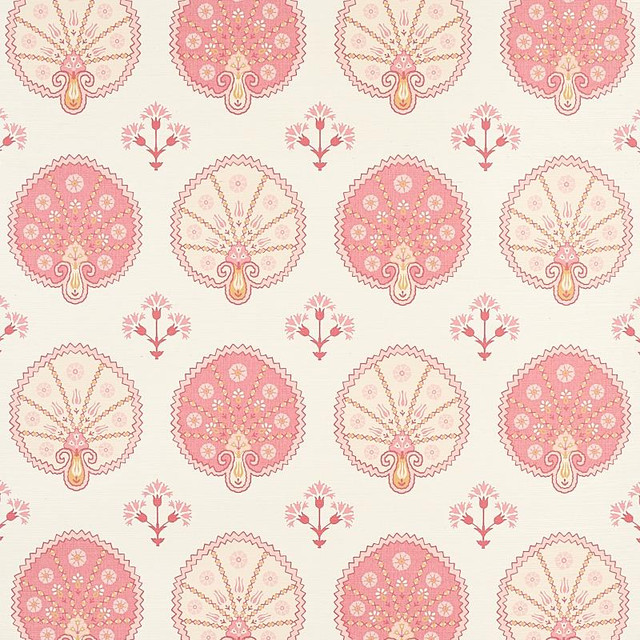 Chamba Crown Sisal Pink 5012281 by Schumacher Designer Wallpaper East Meets West 34.0" - Swanky Fabrics - Chamba Crown Sisal Pink 5012281 by Schumacher Designer Wallpaper East Meets West 34.0" - Swanky Fabrics -