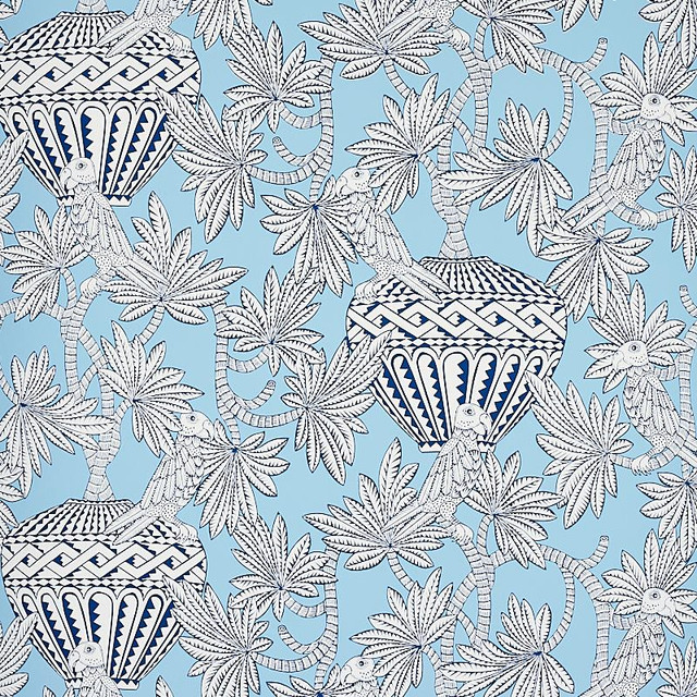 Santarem Sky 5012820 by Schumacher Designer Wallpaper Mystique 27.0" - Swanky Fabrics - Santarem Sky 5012820 by Schumacher Designer Wallpaper Mystique 27.0" - Swanky Fabrics -