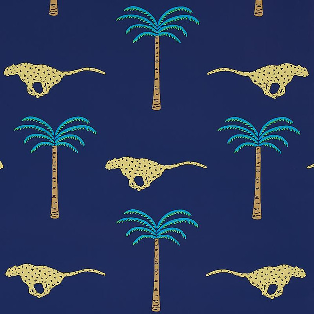 A Wild Desert Dream Midnight 5012542 by Schumacher Designer Wallpaper Cristina Buckley 13.5" - Swanky Fabrics - A Wild Desert Dream Midnight 5012542 by Schumacher Designer Wallpaper Cristina Buckley 13.5" - Swanky Fabrics -