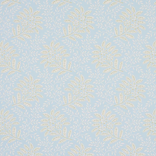 Secret Garden Light Blue 5013171 by Schumacher Designer Wallpaper Hobe Erwin 6.75" - Swanky Fabrics -
