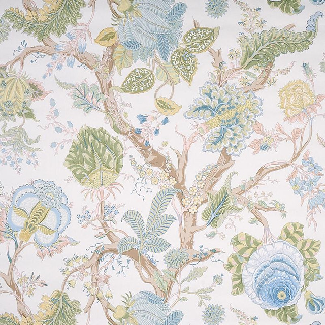 Indian Arbre Soft Green 5010493 by Schumacher Designer Wallpaper Perennial Favorites 52.0" - Swanky Fabrics -
